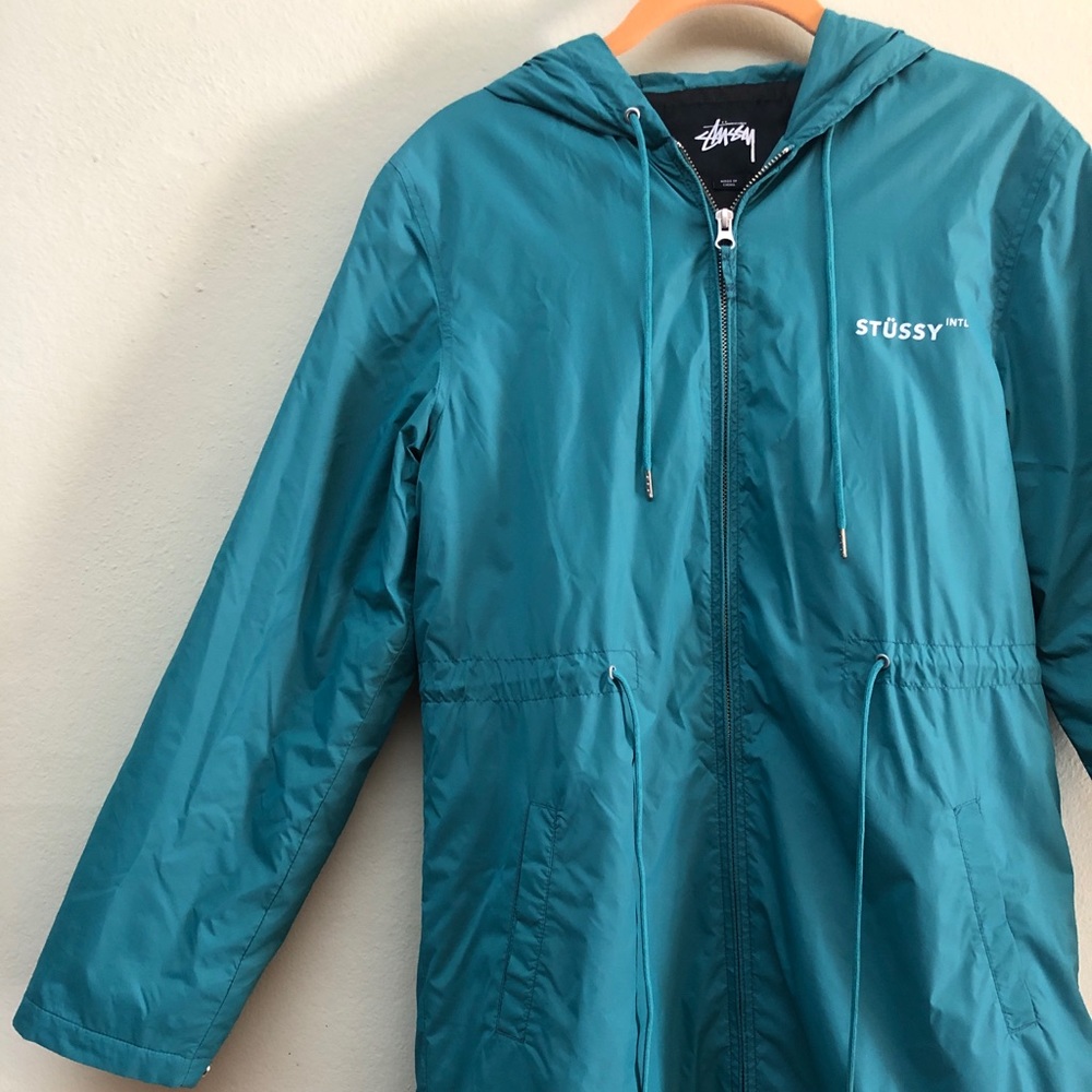 Stussy women’s turquoise jacket with hood